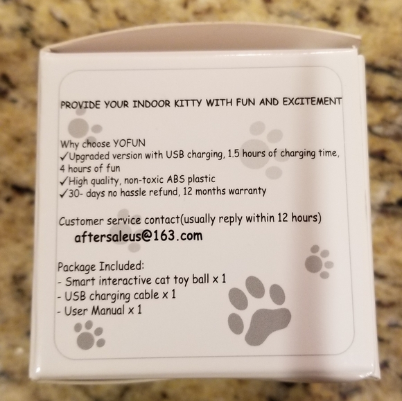 YOFUN Smart Cat Toy Ball Interactive Newest Version USB Charger BRAND NEW in BOX - Picture 7 of 9